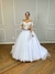 Vestido de Noiva Modelo Princesa Ombro a Ombro - Semi Novo - Faggion Noiva
