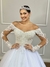 Vestido de Noiva Modelo Princesa Ombro a Ombro - Semi Novo