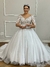 Vestido de Noiva Modelo Princesa com Renda Arabesco e Brilho - Semi Novo