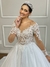Vestido de Noiva Modelo Princesa com Renda Arabesco e Brilho - Semi Novo - Faggion Noiva