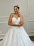 Vestido de Noiva Modelo Princesa com Alça Fina e Renda - Semi Novo - Faggion Noiva