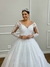 Vestido de Noiva Modelo Princesa com Transparência e Bordado - Semi Novo - Faggion Noiva