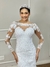 Vestido de Noiva Modelo Sereia com Renda e Bordado - Semi Novo - Faggion Noiva