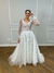 Vestido de Noiva Boho Chic Fluido com Renda e Brilho - Semi Novo - Faggion Noiva
