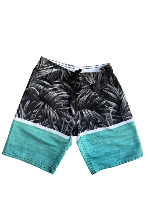 Bermuda sufista estampada preto e verde- Zara boys -3/4 anos