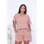 Conjunto Femenino Cropeed Manga Morcego e Shorts