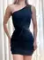 Conjunto Feminino em Suplex Saia Curta e Blusa Assimétrica Camile Ref. 1315