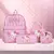 Conjunto de mochila Hello Kitty 4 peças – alças comandadas, fecho de correr, na internet