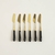 SET X 6 CUCHILLOS DE ACERO DORADO MANGO DE CERAMICA NEGRO 15 CM