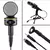 Imagem do Microfone Condensador Omnidirecional Preto SF-930 com Tripé
