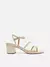 Sandália Off-White Salto Médio Bloco Tiras Fivela - comprar online