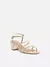 Sandália Off-White Salto Médio Bloco Tiras Fivela na internet