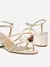 Imagem do Sandália Off-White Salto Médio Bloco Tiras Fivela