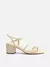 Imagem do Sandália Off-White Salto Médio Bloco Tiras Fivela