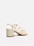 Sandália Off-White Salto Médio Bloco Tiras Fivela na internet