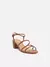 Sandália Off-White Salto Médio Bloco Tiras Fivela - comprar online
