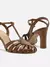 Sandalha Couro Salto Bloco Multi-tiras - Sapatos e Cia  Arezzo