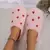 Imagem do Inverno feminino em forma de coração chinelos amor mudo sola macia sapatos int