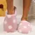 Inverno feminino em forma de coração chinelos amor mudo sola macia sapatos int - loja online