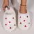 Inverno feminino em forma de coração chinelos amor mudo sola macia sapatos int - comprar online