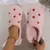 Inverno feminino em forma de coração chinelos amor mudo sola macia sapatos int