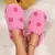 Inverno feminino em forma de coração chinelos amor mudo sola macia sapatos int - comprar online