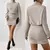 Mia Muse Vestidos femininos outono inverno casual pulôver de malha lisa manga l na internet