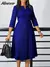 Mlaiscsr elegante rosa a linha vestidos femininos com decote em v 3/4 manga plis
