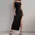 Sexy preto longo bodycon vestido feminino verão sem mangas blackless halter pes na internet
