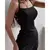 Sexy preto longo bodycon vestido feminino verão sem mangas blackless halter pes - Felicios MS