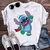 camiseta branca topos adorável lilo ponto feminino camisa na internet
