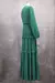 Elegante vestido longo feminino com mangas babados oco para fora vestidos de noi - comprar online