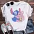 Imagem do camiseta branca topos adorável lilo ponto feminino camisa