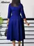 Mlaiscsr elegante rosa a linha vestidos femininos com decote em v 3/4 manga plis