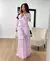 Imagem do Elegante vestido longo feminino com mangas babados oco para fora vestidos de noi