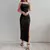 Sexy preto longo bodycon vestido feminino verão sem mangas blackless halter pes - comprar online