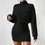 Mia Muse Vestidos femininos outono inverno casual pulôver de malha lisa manga l