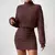 Mia Muse Vestidos femininos outono inverno casual pulôver de malha lisa manga l - loja online