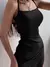 Sexy preto longo bodycon vestido feminino verão sem mangas blackless halter pes - comprar online