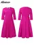 Mlaiscsr elegante rosa a linha vestidos femininos com decote em v 3/4 manga plis - comprar online