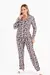 PIJAMA AMERICANO FEMININO CALÇA E MANGA LONGA - ANIMAL PRINT