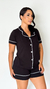 PIJAMA FEMININO AMERICANO SHORT LISO - PRETO