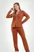 PIJAMA AMERICANO FEMININO CALÇA MANGA LONGA - MARROM LISO