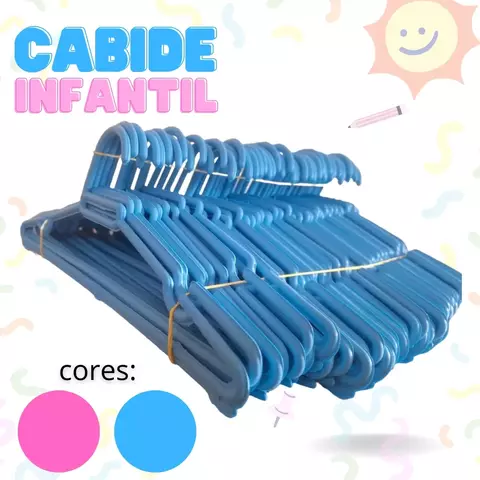 Kit Kid 50 Cabides Infantis Reforçados - 7MM para Organização - Rosa e Azul