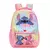 Imagem do Stitch saco de escola primária dos desenhos animados das crianças mochila meni