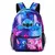 Imagem do Stitch saco de escola primária dos desenhos animados das crianças mochila meni