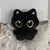 Imagem do Boneca bonito do brinquedo do luxuoso do gato preto, pingente pequeno travesseir