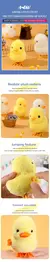 Imagem do Amarelo pulando pato brinquedo de pelúcia, Clockwork andando simulação, desen
