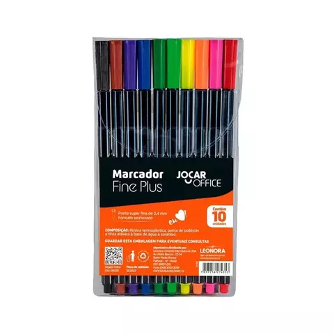 Marcador Fine Plus 10 Cores Jocar