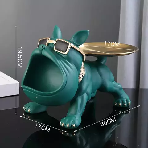 Decoração Kid 30cm - casa - estatueta bulldog - caixa armazenamento